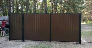 Купить распашные ворота из профнастила Иркутск, цена от 2782 руб.